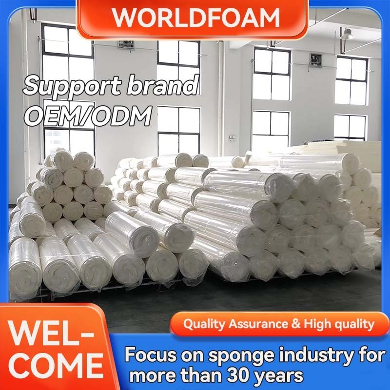 Worldfoam manufacturer factory custom sheets foam gel memory foam rolls mattress foam sponge pad high density polyurethane mat