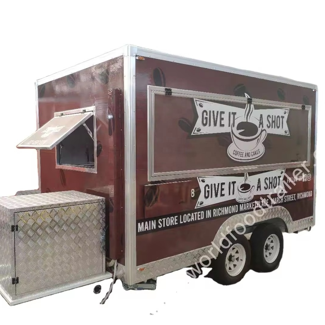 Customized four-wheel street food vending truck donut Ice Cream Truck food trailer