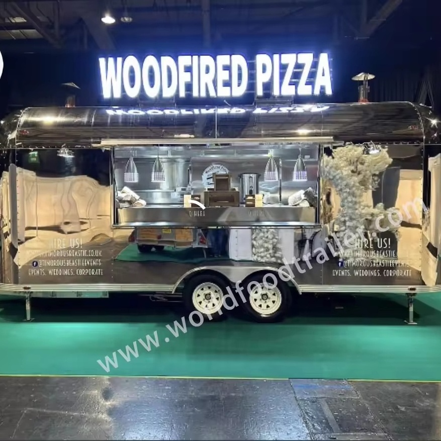 UK Market USA Australia Mobile Pizza Trailer 6m long  Airstream Food Trailer for Pizza Making Food Trailer from China