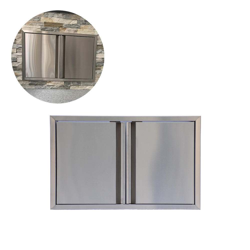 Outdoor Kitchen Island Stainless Storage Cabinet Kitchen Furniture Doors Design Kitchen Stainless Steel SUS 304 Modern Brushed