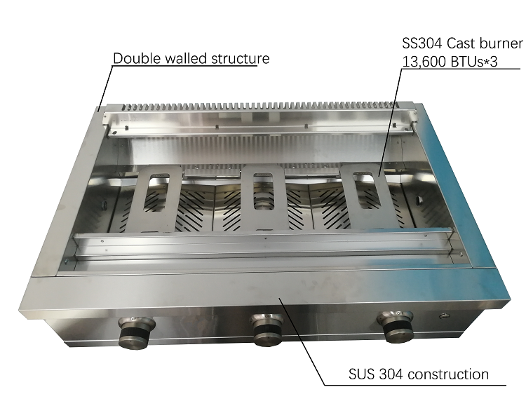 Restaurant Equipment mini Stainless Steel Bbq Electric Flat Griddle Table Top Gas Griddle Grill with cast burners for outdoor ki