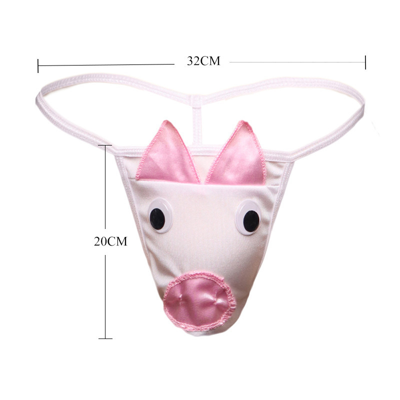 2023 Wholesale European Pink Pig Fanny Style Mens Thongs Top Quality Guarantee Men's Thong Men Underwear