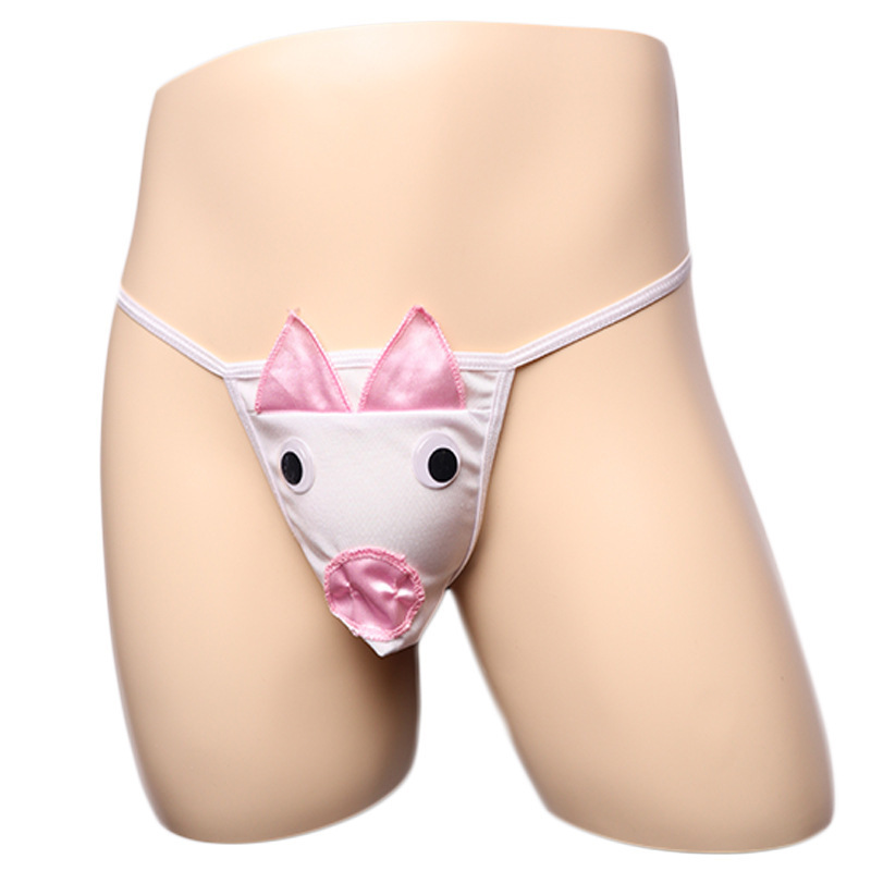 2023 Wholesale European Pink Pig Fanny Style Mens Thongs Top Quality Guarantee Men's Thong Men Underwear