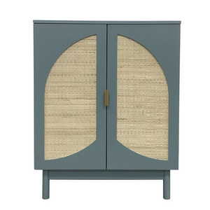 Luxury Real Rattan Cabinet Door Storage Furniture Painted Modern Models Antique Japanese Wood Shoe Rack Cabinet