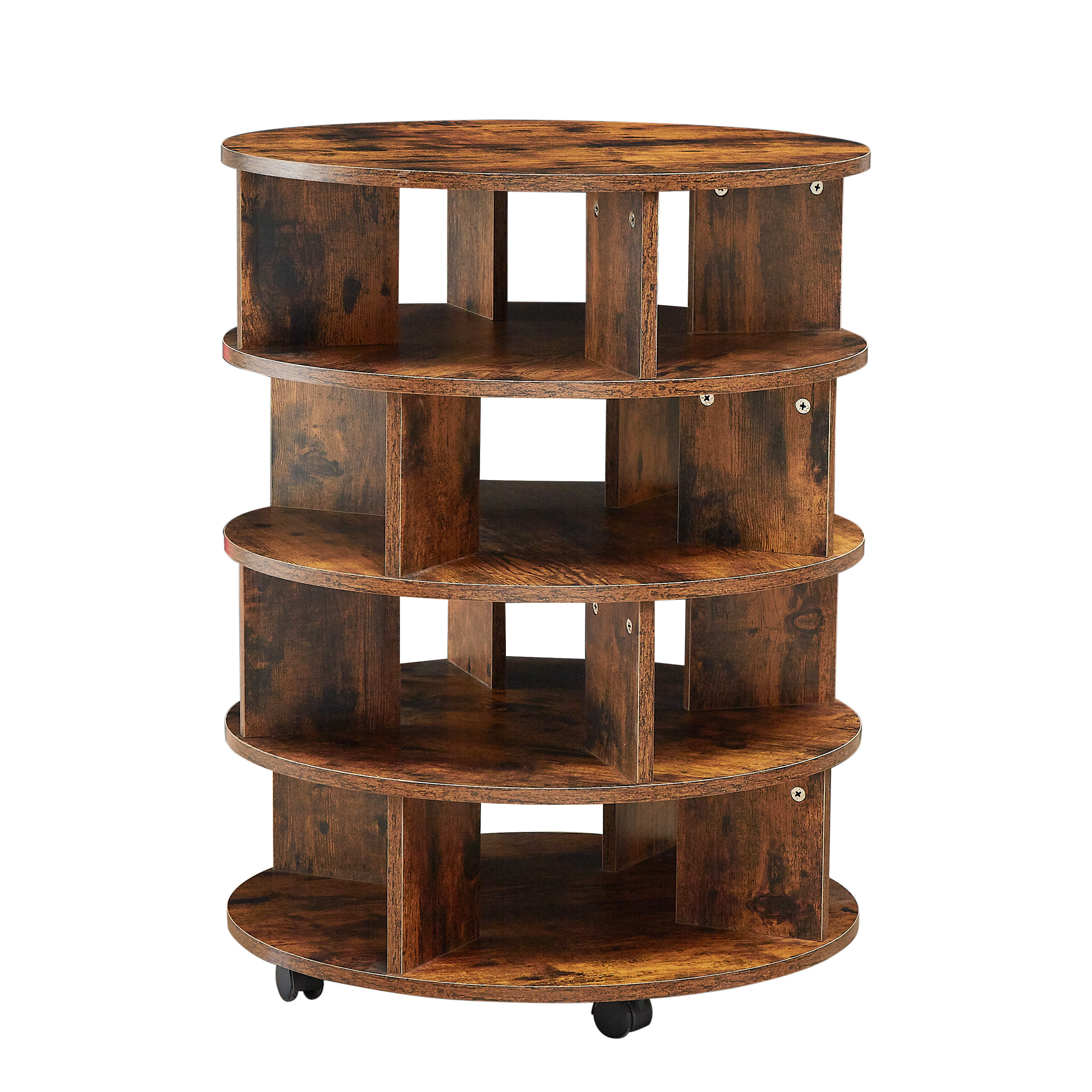 Wooden 360 Round Rotating Revolving Shoe Display Rack Storage Rotatable Rotating 360 Stands Rack for Home and Store Shop Display