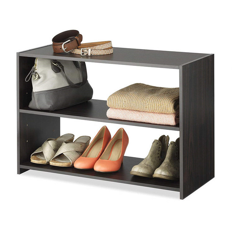 Modern Wooden Slim Simple 3-Tier Stackable Small Shoe Racks