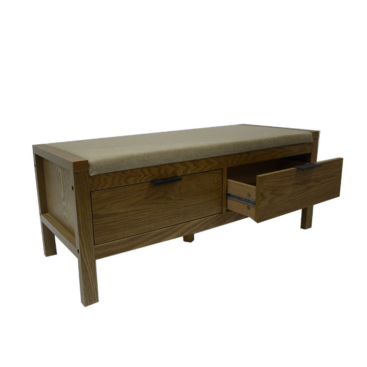 Entryway Storage Bench with Drawers & Padded Seat Cushion, Hallway Bench Shoe Cabinet Folding Shoe Rack Bench