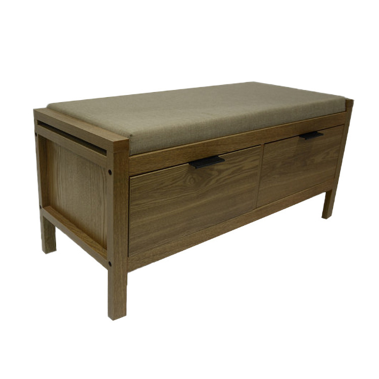 Entryway Storage Bench with Drawers & Padded Seat Cushion, Hallway Bench Shoe Cabinet Folding Shoe Rack Bench