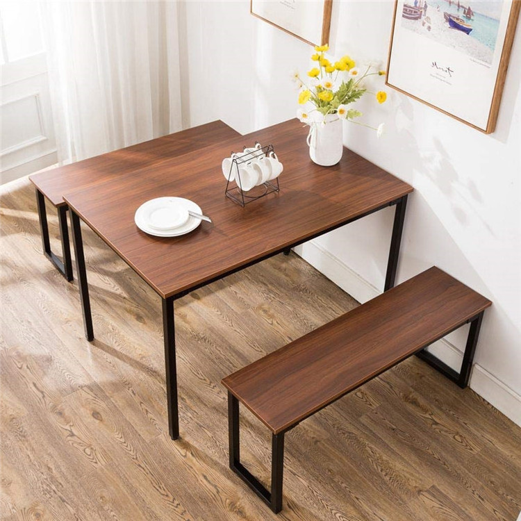 Good Price Modern Wood Top Metal Frame Dinning Restaurant Table And Chair Sets