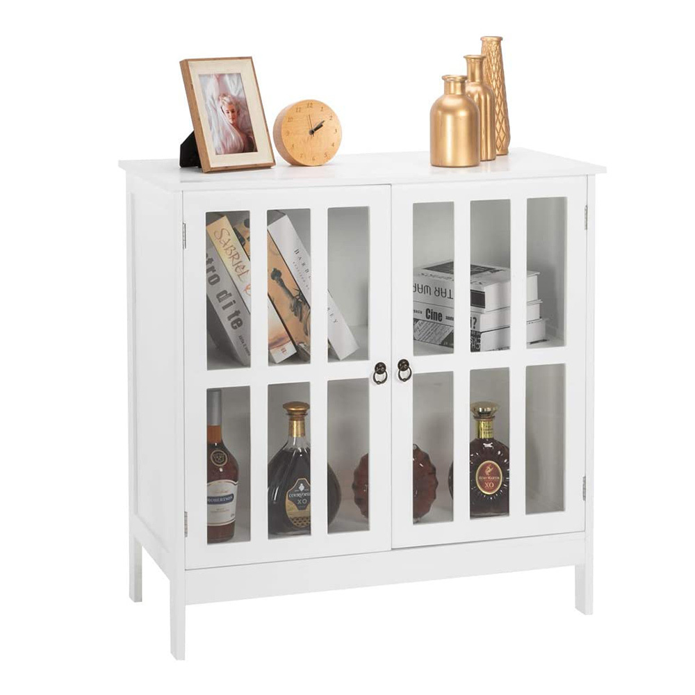 Storage Sideboard Showcase Cabinet For Living Room Kitchen Hallway with Glass Door