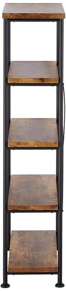 Portable modern furniture large tall bookcase 5 tiers rustic industrial metal ladder book shelf wooden for living room