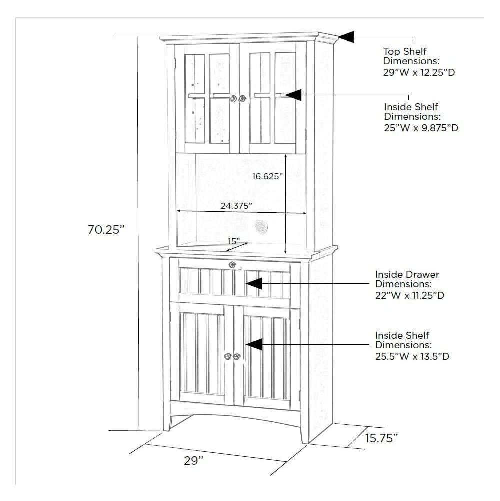 Modern Free Standing Kitchen Hutch Buffet Storage Cupboard Microwave Oven Cabinet Home Furniture Dining Room Furniture BSCI