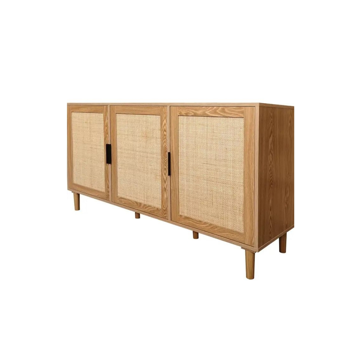 Living Room Furniture Sets Wooden MDF with Natural rattan cabinet 3 Door Storage Living Room Furniture home indoor cabinet