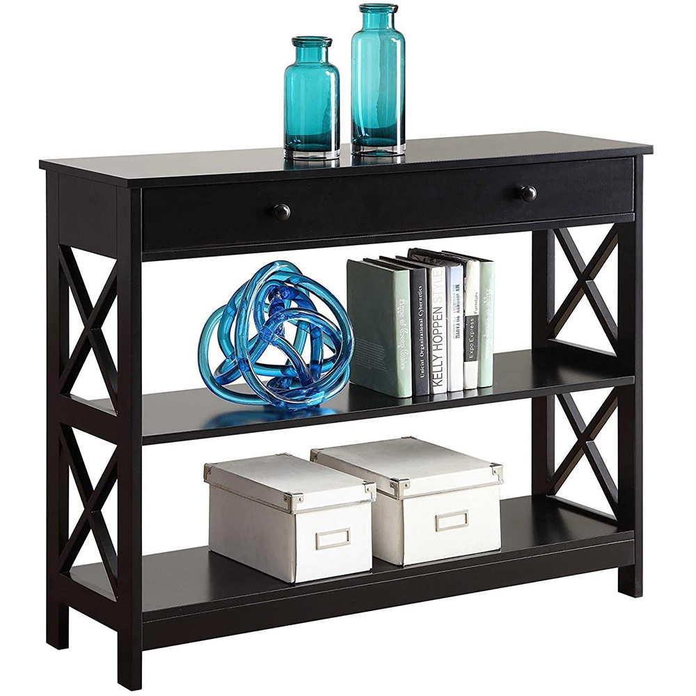 Hampton Style Hall wood luxury x style durable console table with drawer and shelves