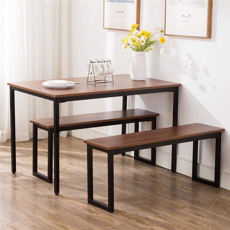 Good Price Modern Wood Top Metal Frame Dinning Restaurant Table And Chair Sets