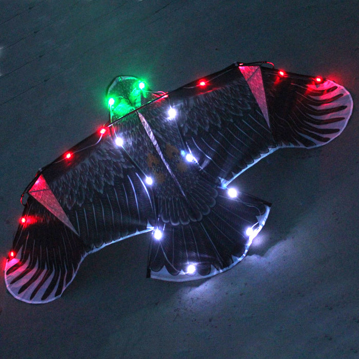 Large LED night eagle bird kite easy flying kite for sale