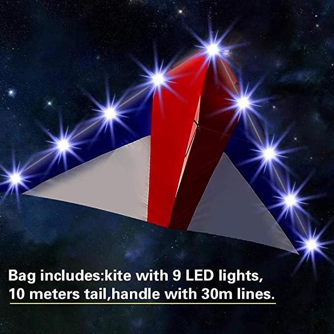 New delta LED night kite with 9 lamps from Weifang kite factory