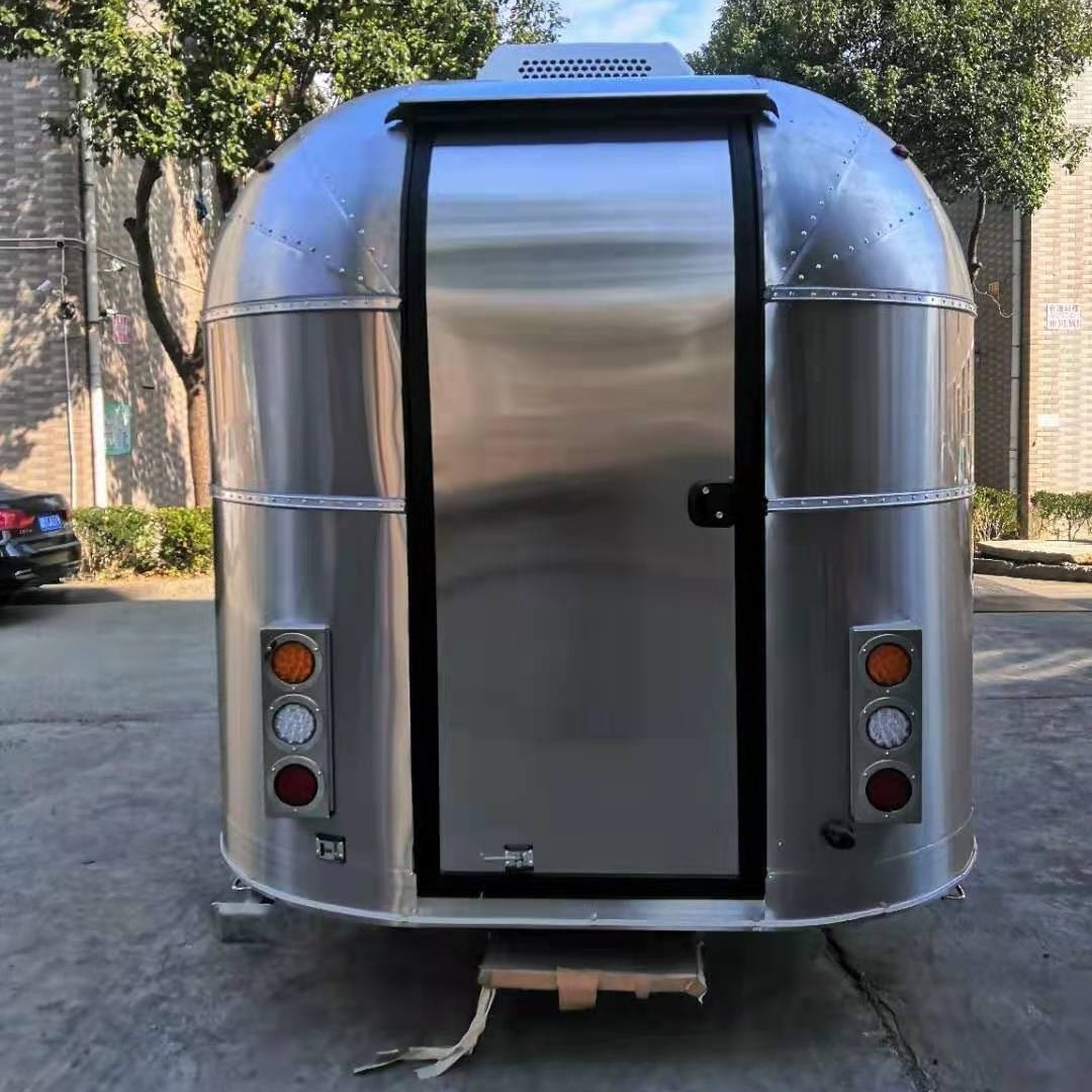 Camper Trailer Airstream Mobile Food Trailer Fully Equipped Ice Cream Coffee Fast Food Truck For Sale