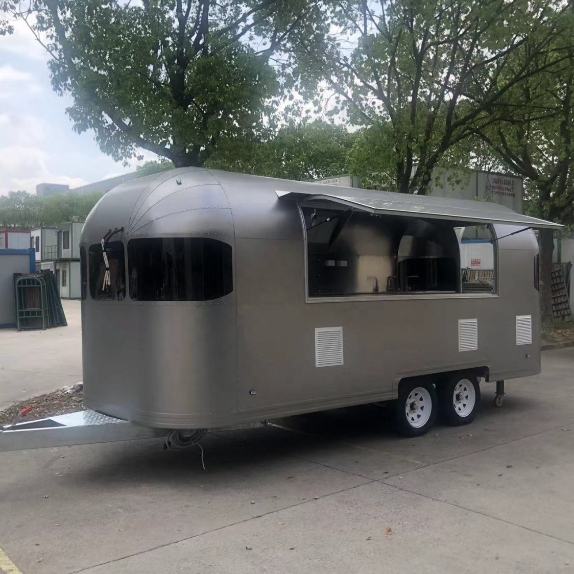 Camper Trailer Airstream Mobile Food Trailer Fully Equipped Ice Cream Coffee Fast Food Truck For Sale