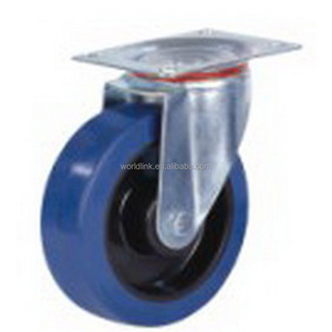 Good Quality Heavy Duty Blue Elastic Rubber Castor Wheel