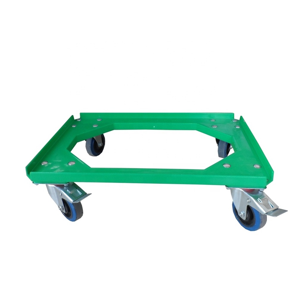 Hot Sale For Box Crate Container Easy Moving Plastic Dolly Cart