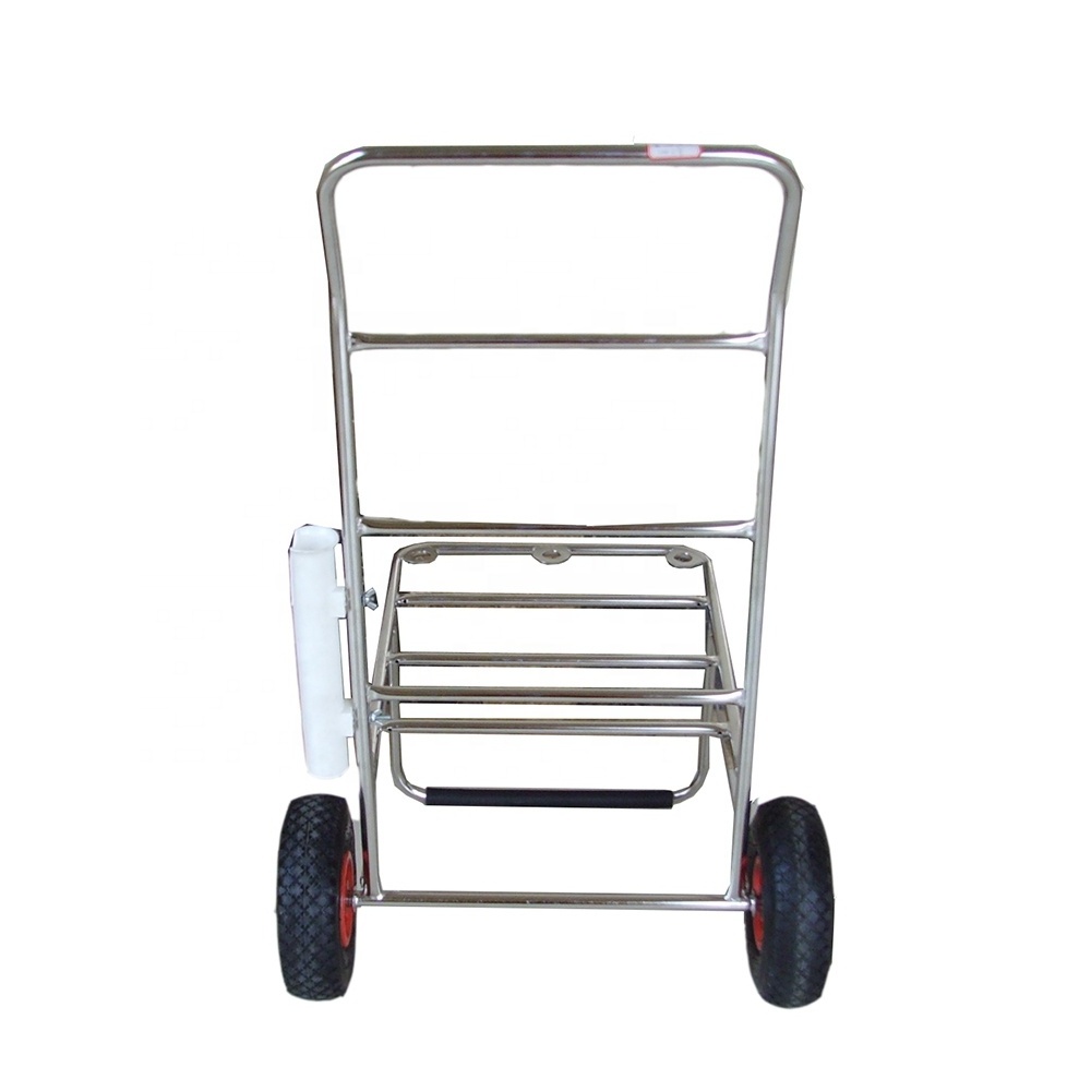 250kgs Big Pneumatic Wheel Stainless Steel Cart for Fishing