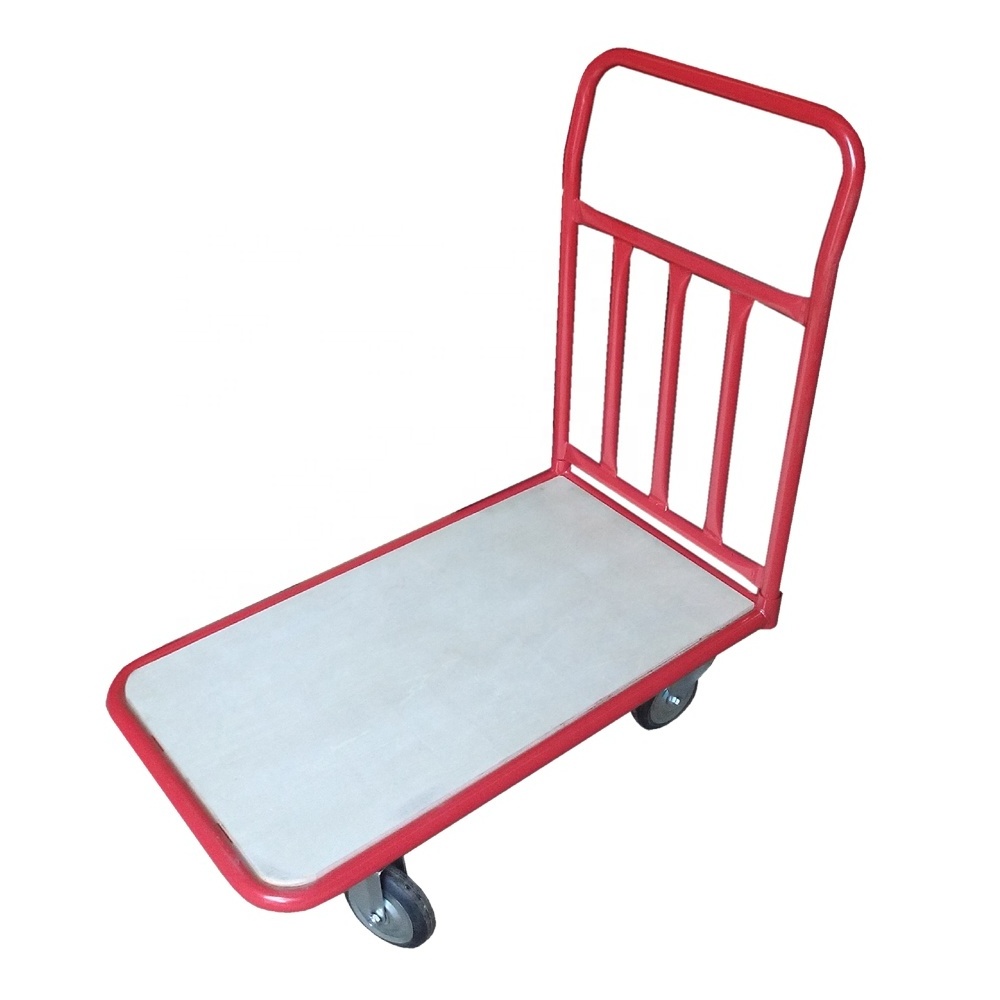 300kgs Steel Plastic Hand Push Platform Cart Foldable Moving Pallet Trolley with Four-Wheel OEM Customizable Load Capacity 200kg