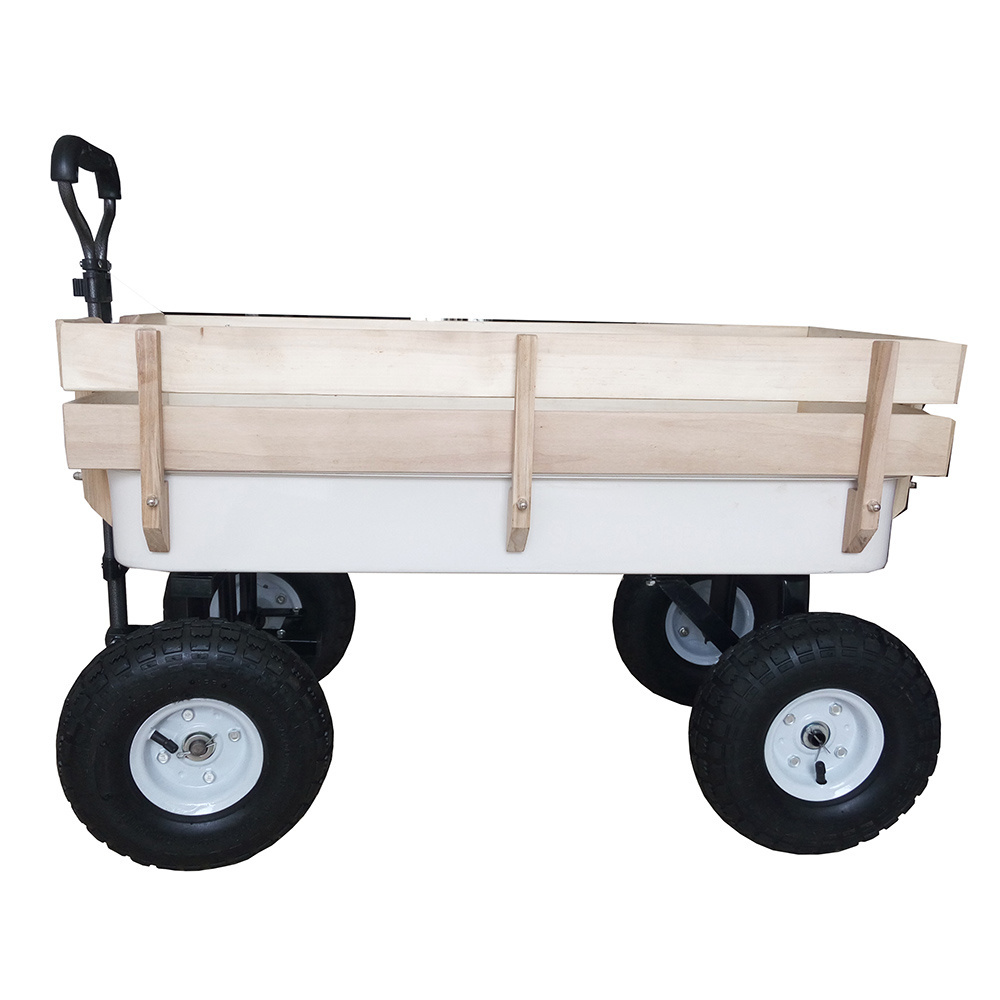 150kgs Foldable Beach Cart With 4 Wheels Wooden Sand Beach Cart