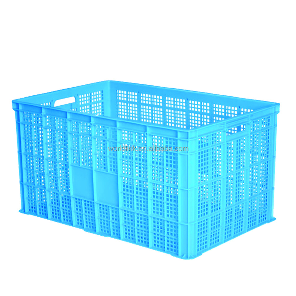 Vegetable Fruit Store Usage Plastic Vented Crate with Wheels