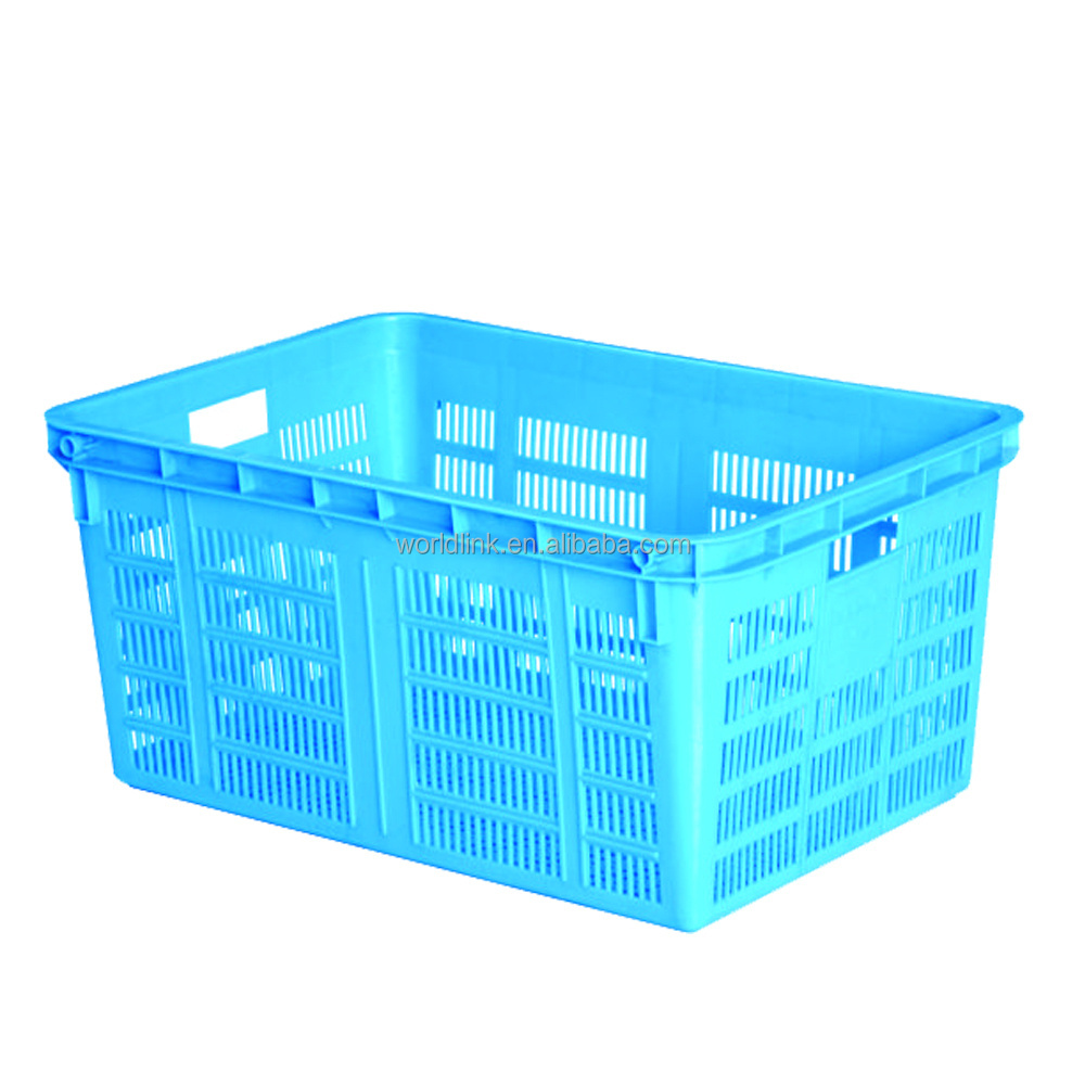 Vegetable Fruit Store Usage Plastic Vented Crate with Wheels