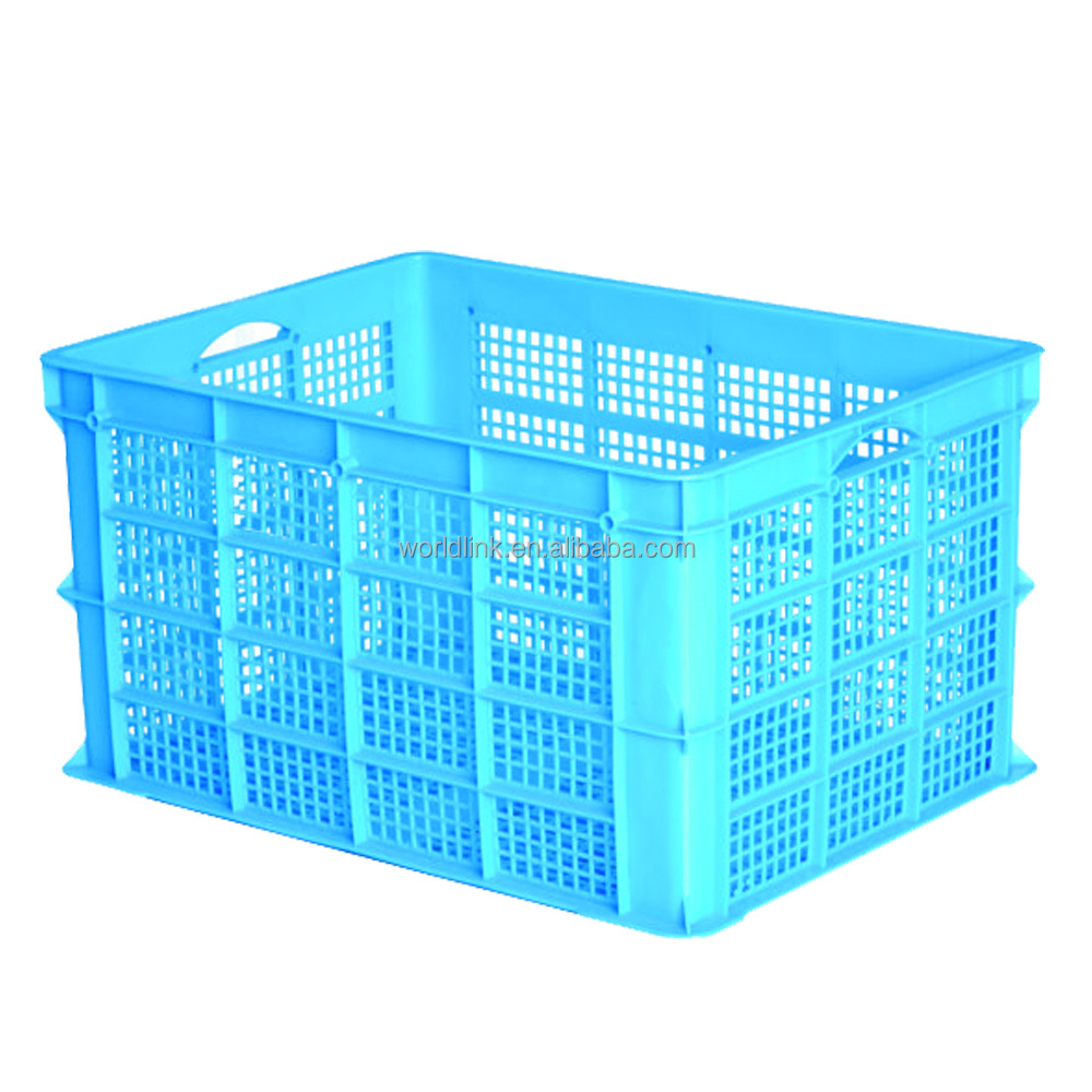 Vegetable Fruit Store Usage Plastic Vented Crate with Wheels