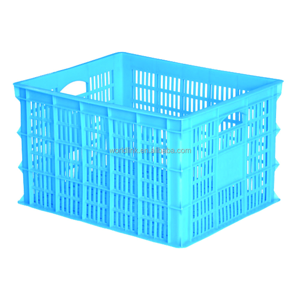 Vegetable Fruit Store Usage Plastic Vented Crate with Wheels