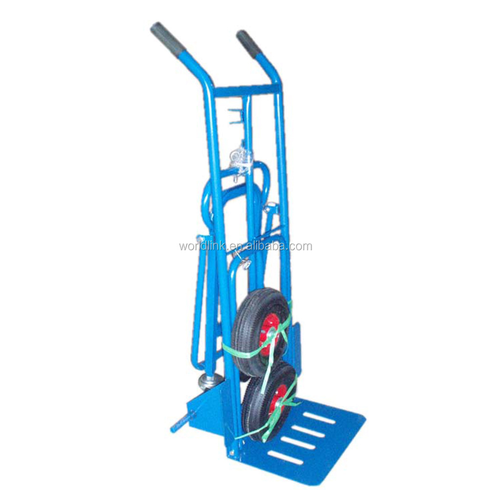 Double Hand Trolley with 4 Wheels Used for Moving Goods Carts