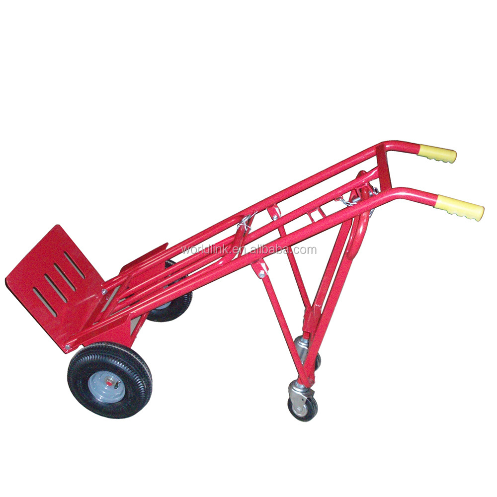 Double Hand Trolley with 4 Wheels Used for Moving Goods Carts