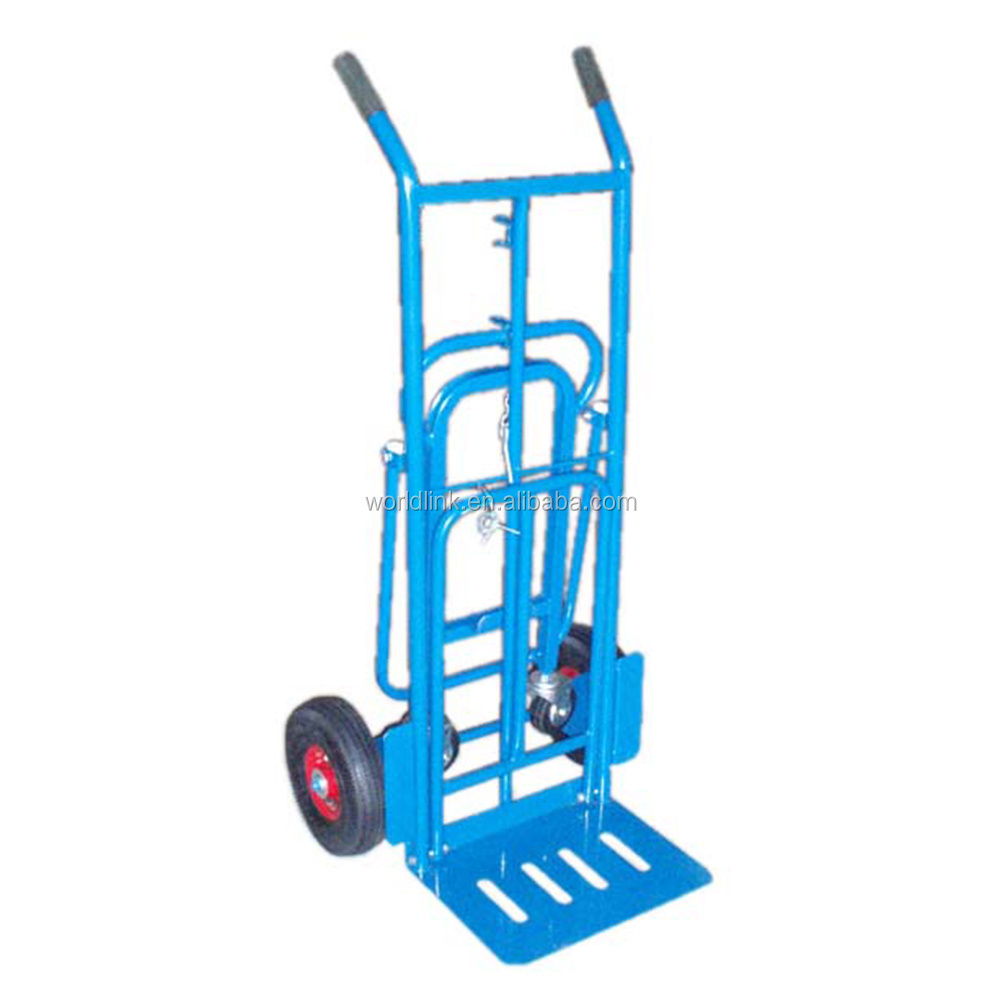 Double Hand Trolley with 4 Wheels Used for Moving Goods Carts