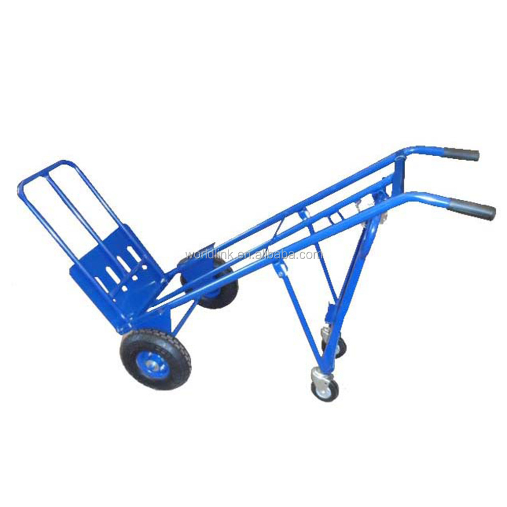 Double Hand Trolley with 4 Wheels Used for Moving Goods Carts