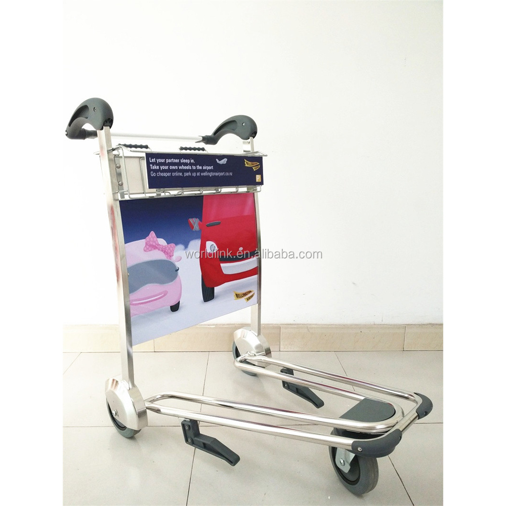 Two Wheel Hand Pushing Airport Baggage Truck