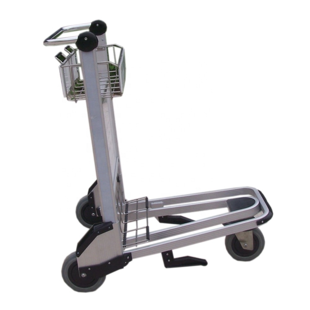 Airport Aluminum Hand Brake Luggage Trolley Cart Aircraft Trolleys