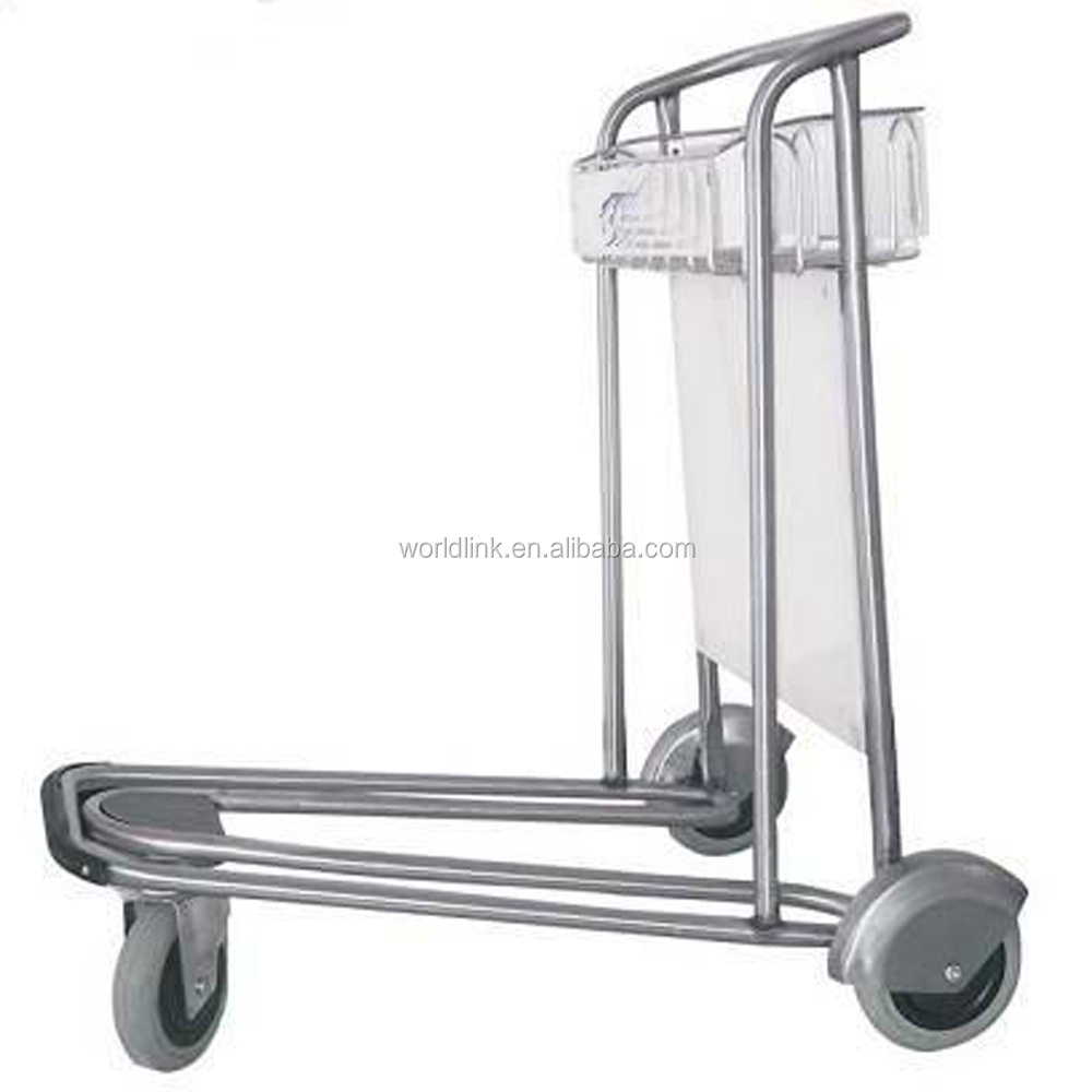 Without Brake 4 Wheels Airport Traveller Baggage Trolley Cart