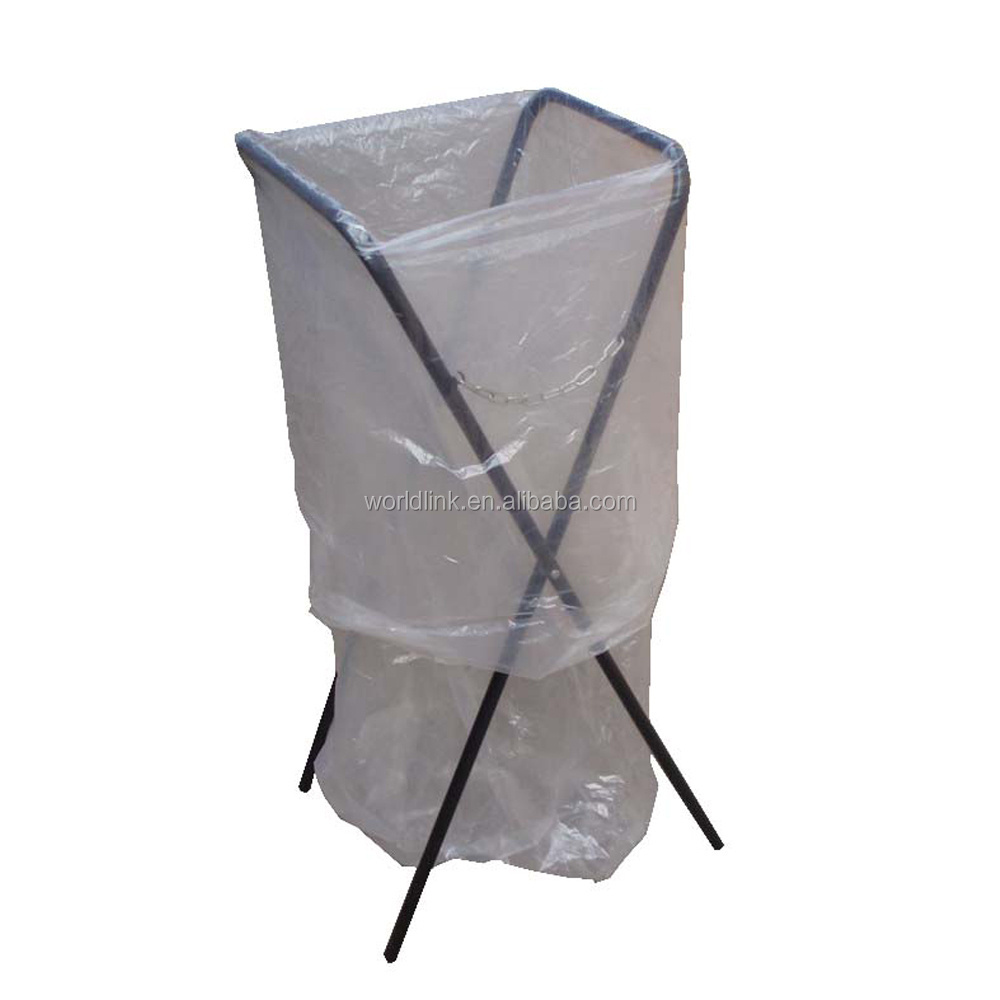 Steel Frame Collapsible Wheelie Outdoor Garbage Bag Cart