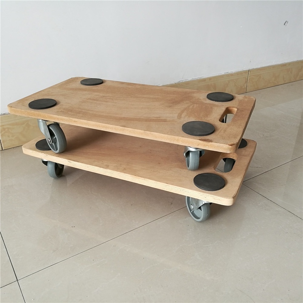 Platform Wheel Tote Square Cushion Wood Dolly