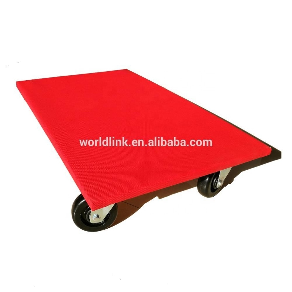 plywood Red Surface Solid Tire Platform Moving Dolly