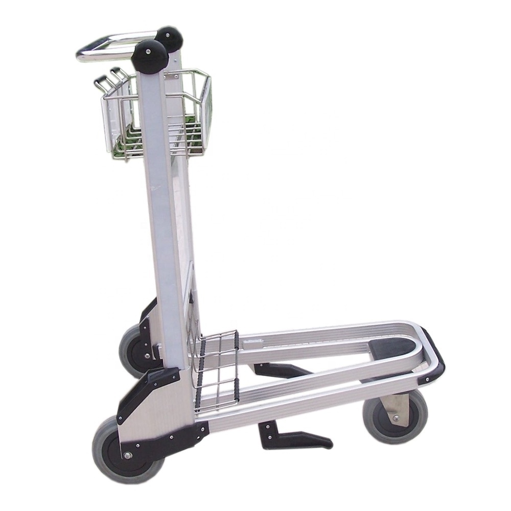 Airport Aluminum Hand Brake Luggage Trolley Cart Aircraft Trolleys