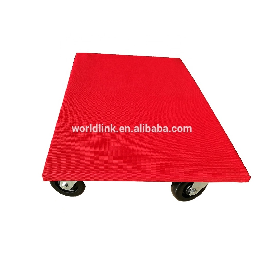 plywood Red Surface Solid Tire Platform Moving Dolly