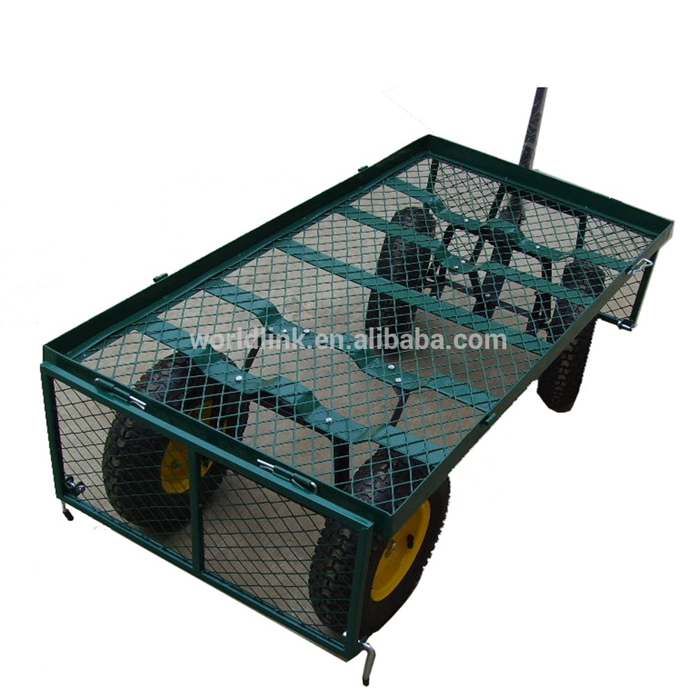 Heavy Duty Foldable Mesh Garden Cart Tool Steel Wagon