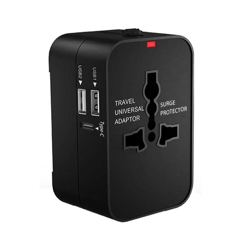 Universal 2USB 1Type C travel adapter Wall charger  AC plug adapter