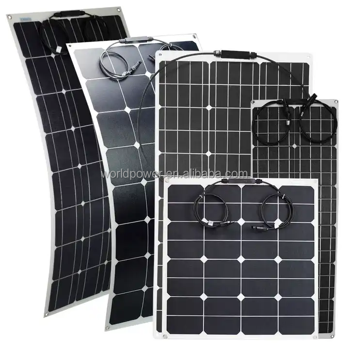 Monocrystalline Semi-Flexible Solar Panel 20W 30W 50W 100W 200W With Sunpower Cells