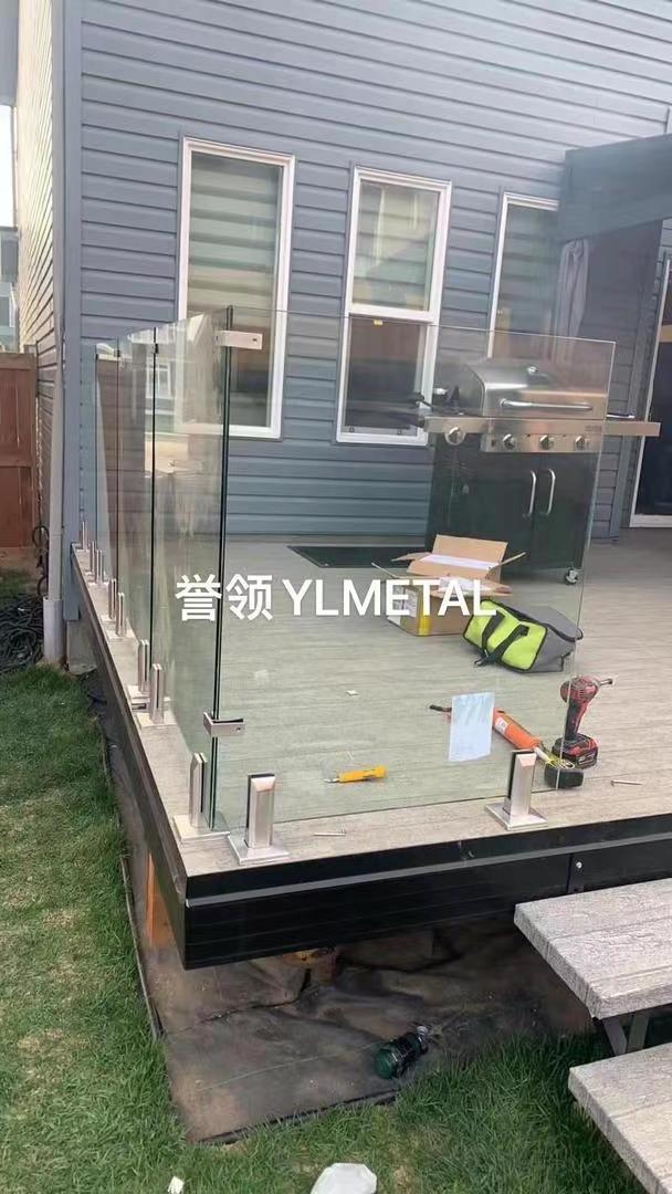 YL Excellent View In Stock Stainless 316 2205 Square Frameless Glass Spigot Balustrade Glass Railing