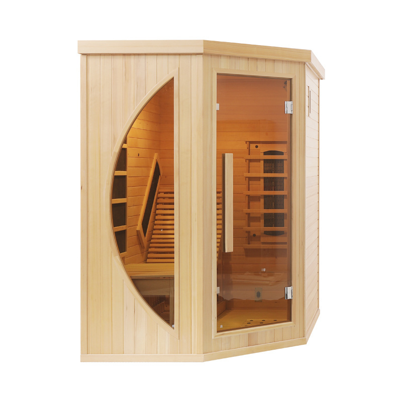 Single lounge chair high tech health full spectrum far infrared wooden sauna room one person