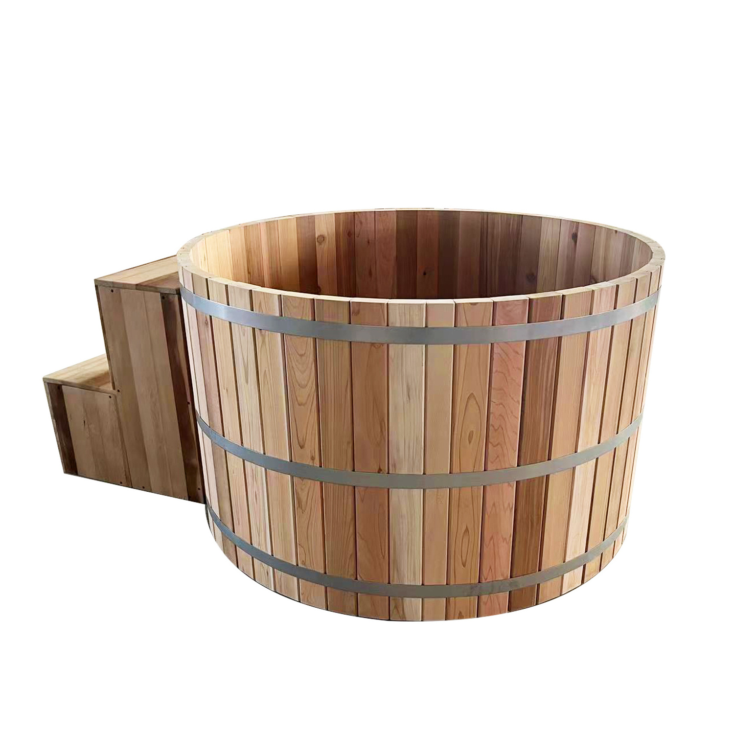 Hot sale popular wooden wood barrel bathtub with Wood burner garden